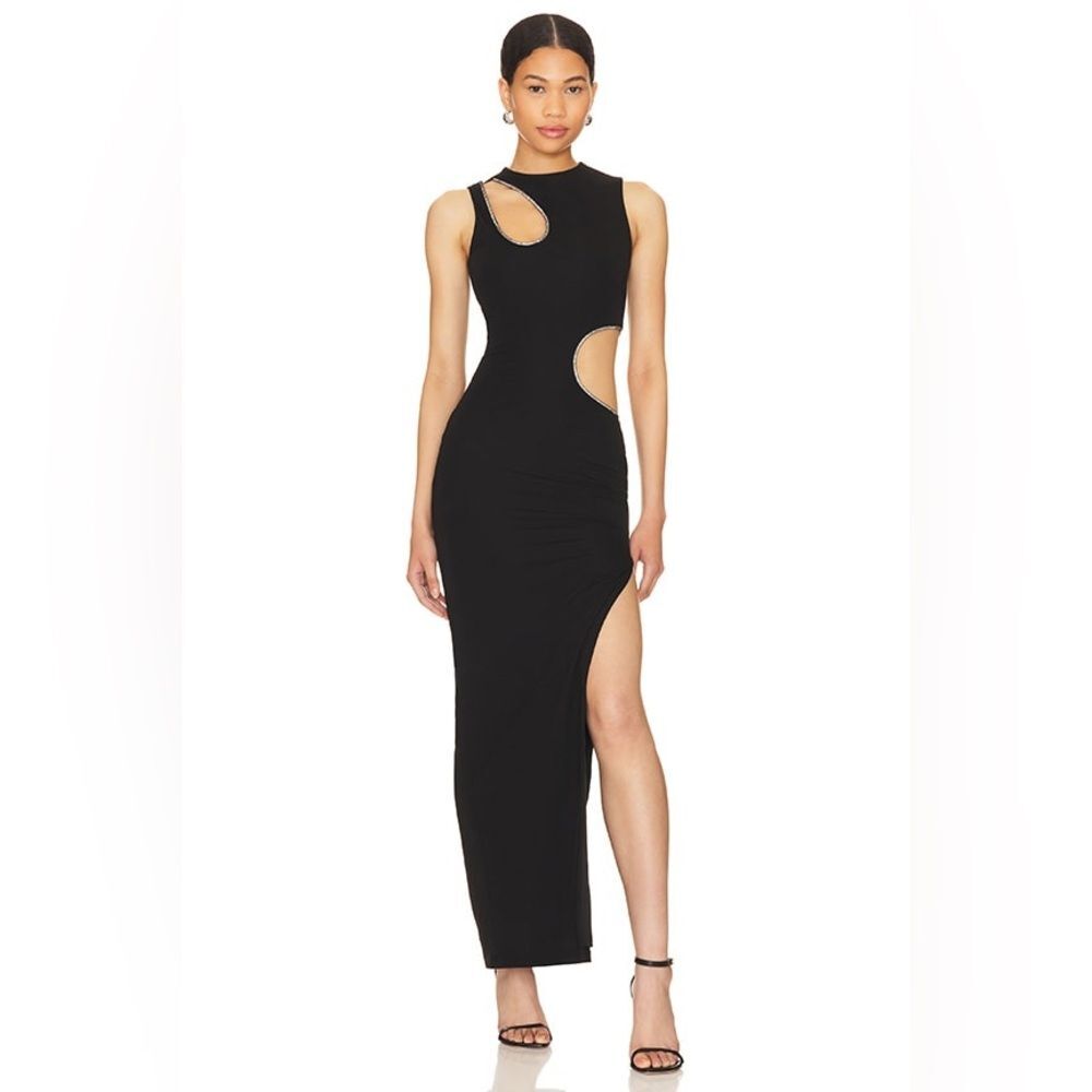Revolve Superdown Sydney Cut Out Maxi Dress in Black Size Medium